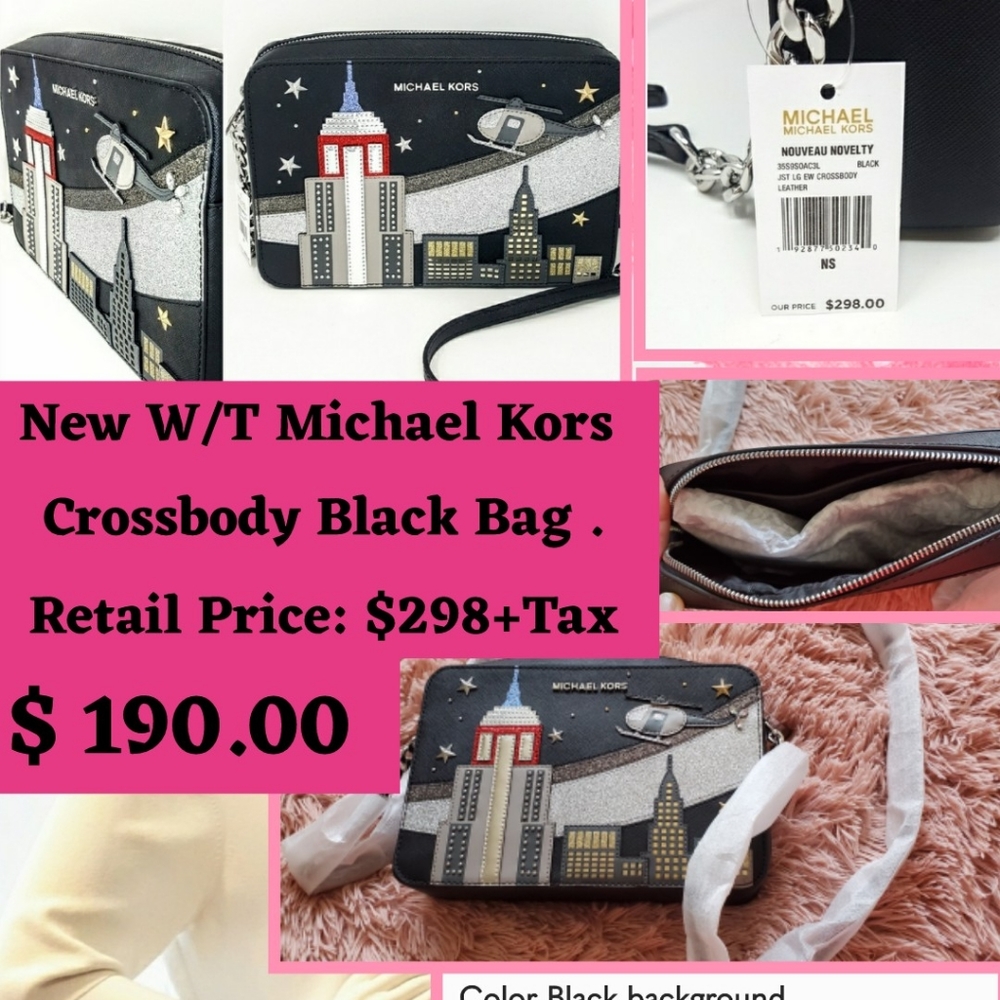 Yvs/Sold👜💓MICHAEL KORS Travel NYC Crossbody in Black.😍